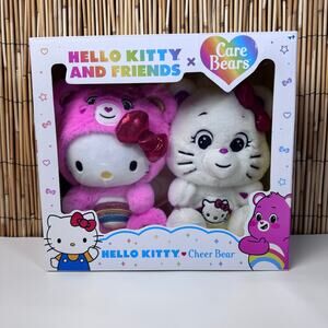 Care Bears Hello Kitty Loves Cheer Bear 10" Collectible Plush 2-Pack
